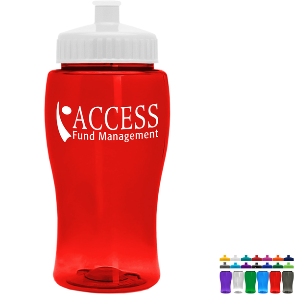 Mini Transparent Sports Bottle, 18oz. - Push Pull Lid