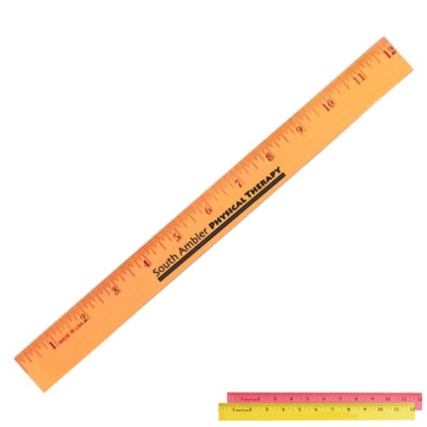 Fluorescent Wood Ruler, 12"