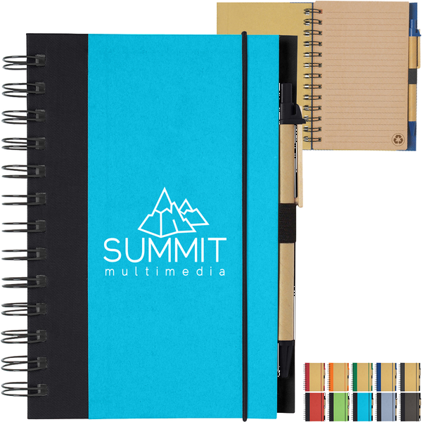 Eco-Friendly Spiral Notebook & Pen, 5-1/2" x 7"