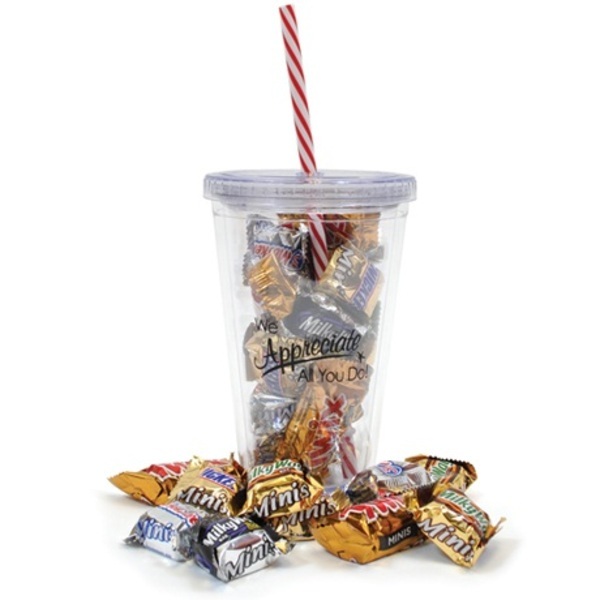 Sip Tumbler & Mini Chocolates Treat Set, "We Appreciate All You Do!" Design, Stock - CLOSEOUT!