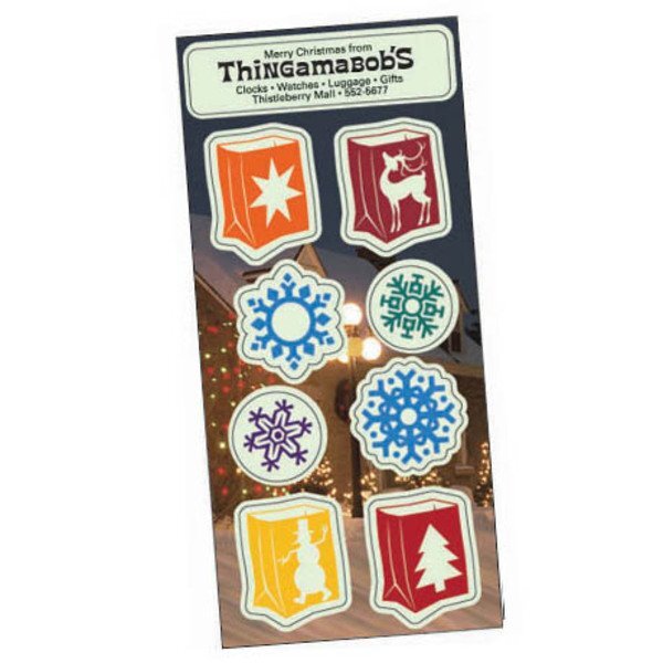 Holly Jolly Stickers - Gift Bags and Snowflakes