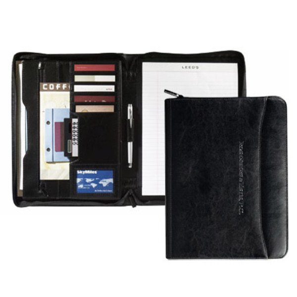 Renaissance Italian Leather Zippered Padfolio