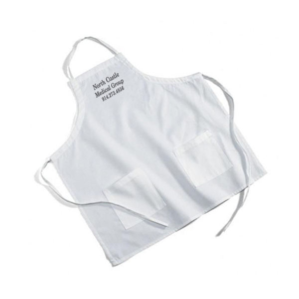 Poly/Cotton Twill BBQ Apron - White - CLOSEOUT!
