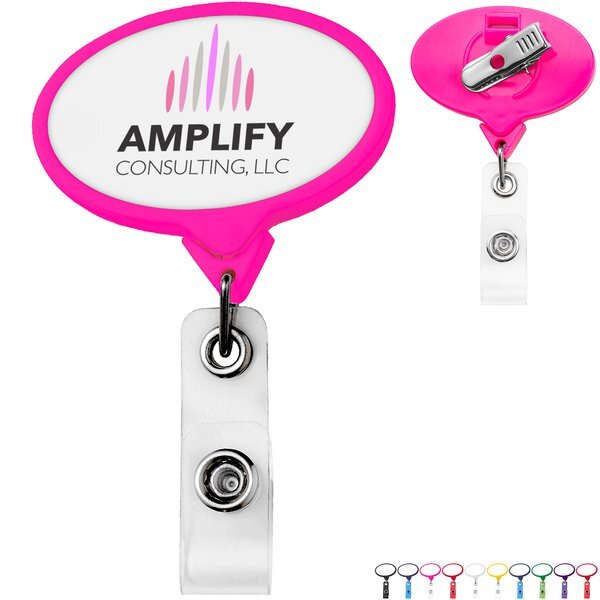 Jumbo Oval Retractable Badgeholder, Alligator Clip