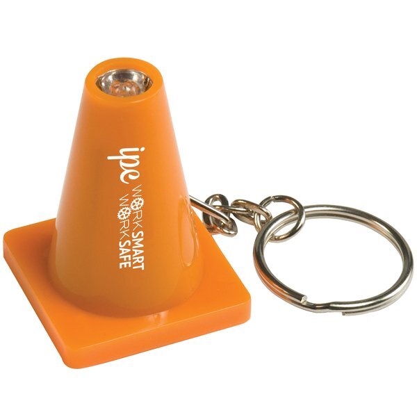 Light Up Safety Cone Keytag