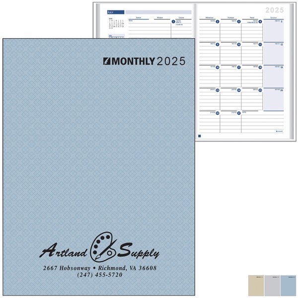 Printed Weave Monthly Desk Planner, 7" x 9-7/8"