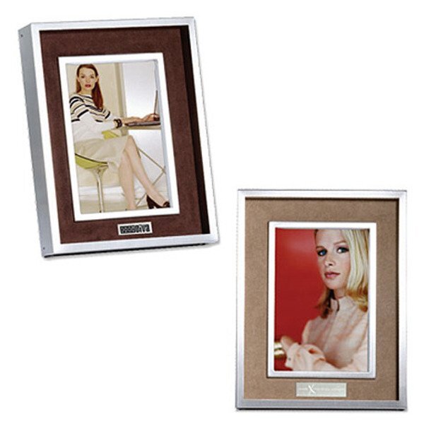 Shadow Box Aluminum/Suede Photo Frame