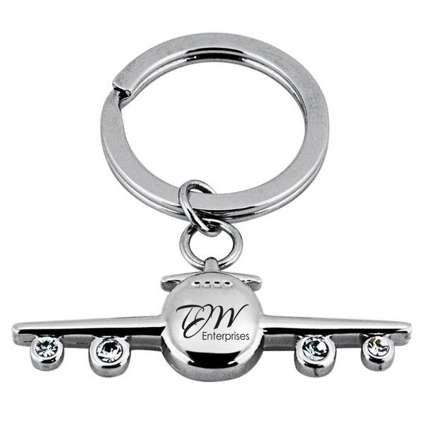 Jeweled Airplane Key Chain