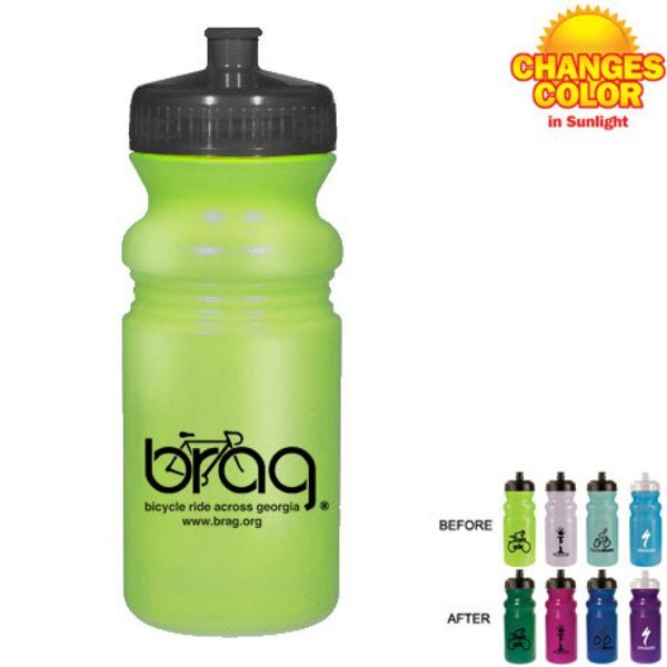 Sun Fun UV Color Changing Cycle Bottle, Push Pull Lid 20 oz.
