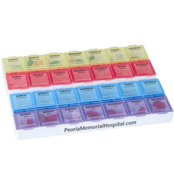 Morning, Noon, Evening & Bed 7-Day Pill Organizer, 8-1/2"