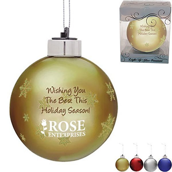 Light-Up Glass Ornament, 3"
