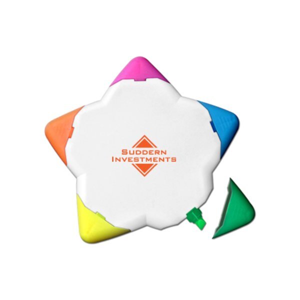 Five-Color Fluorescent Star Shaped Highlighter