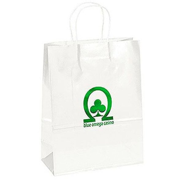 Gloss Finish Paper Shopper, 10" x 13", White
