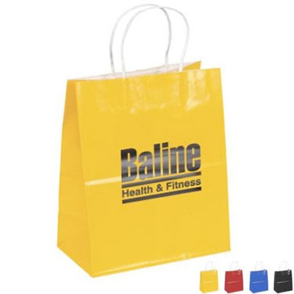 Gloss Finish Paper Shopper, 7-3/4" x 9-3/4", Colors