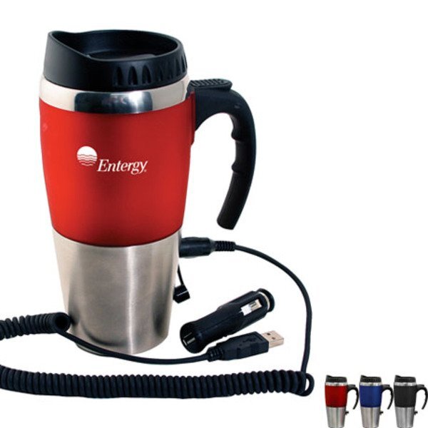 Dual Auto/USB Heater Mug, 16oz.