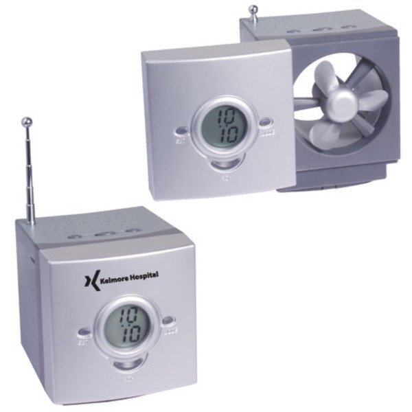 USB Powered Desktop Fan/Clock Radio