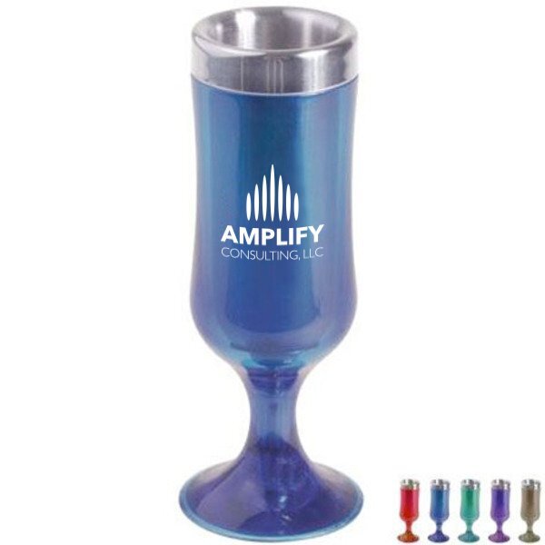 Acrylic/Stainless Steel Tulip Shot Glass, 1-1/2oz.