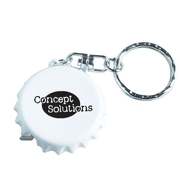 Bottle Cap Shaped Tape Measure Key Ring
