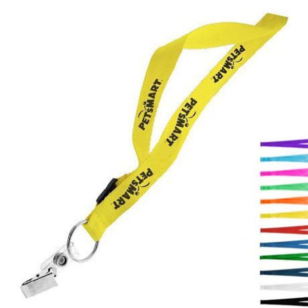 Polyester Lanyard w Breakaway,  3/4"