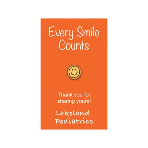 Smiley Face Lapel Pin on Custom Card