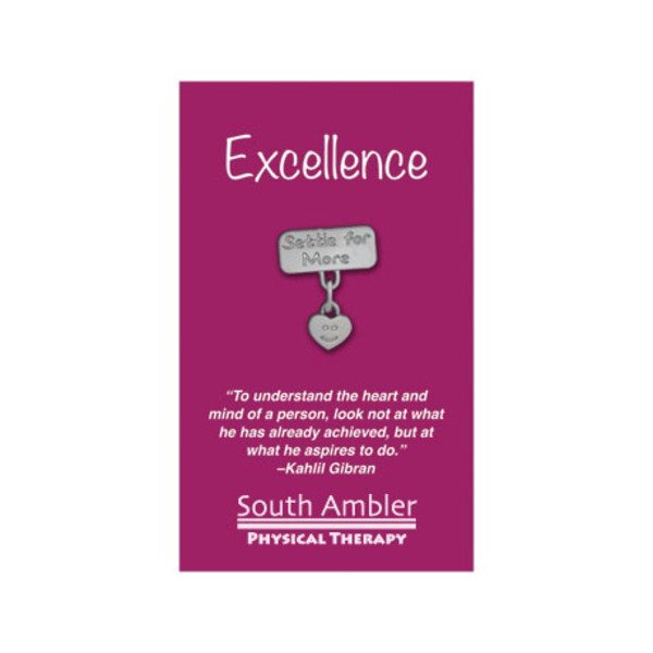 Settle for More Lapel Pin on Custom Card