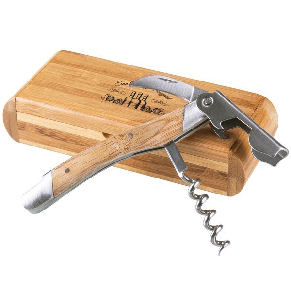 Élan-Cabana Bamboo Corkscrew w/ Case