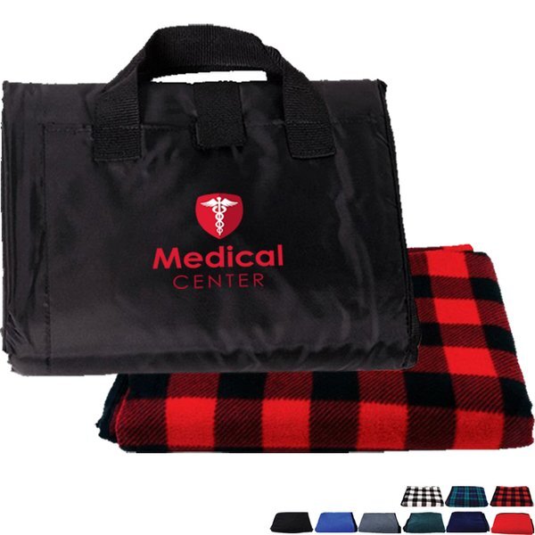 Foldable Fleece Picnic Blanket, 50" x 60"