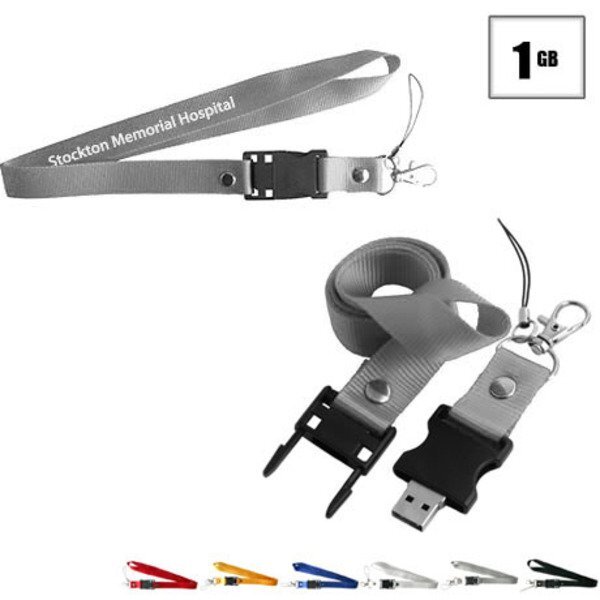 Tulsa USB Flash Drive Lanyard, 1GB