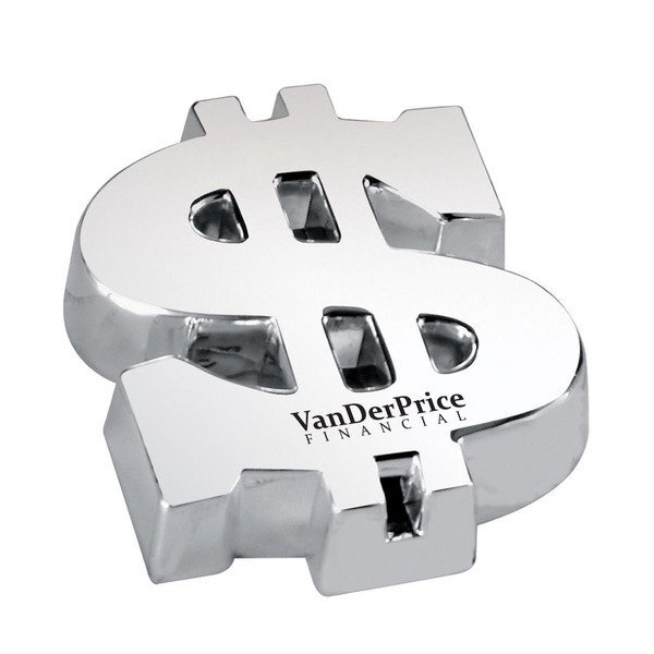 Silver Plated Dollar Sign Paperweight