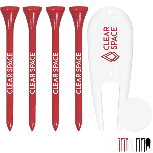 Tees, Ball Marker & Divot Tool Pack