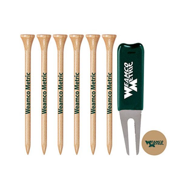 Plus Tees 6ct., Metal Divot Tool & Ball Marker Pack