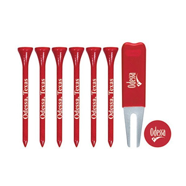 Tall Tees 6ct., Metal Divot Tool & Ball Marker Pack