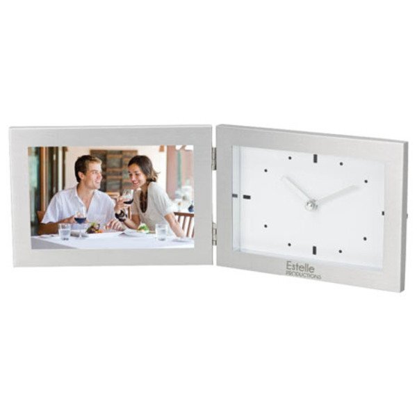 Aluminum Clock Photo Frame Combo