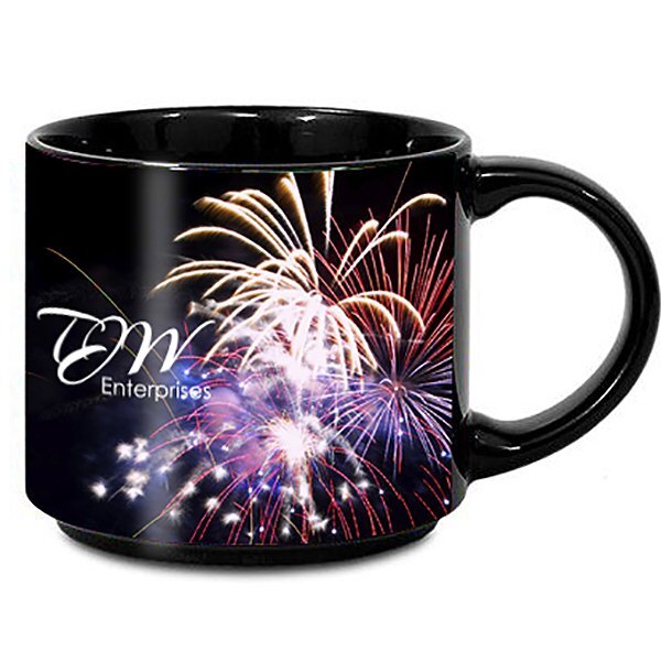 Metro Black Ceramic Mug, 14oz.