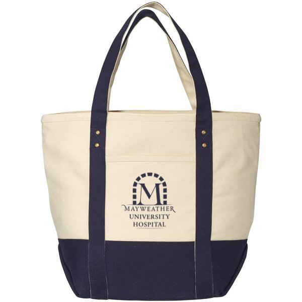 Seaside Zippered Cotton Tote, 16oz.