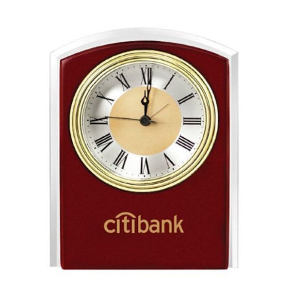 Atlantis Mahogany Desk Clock