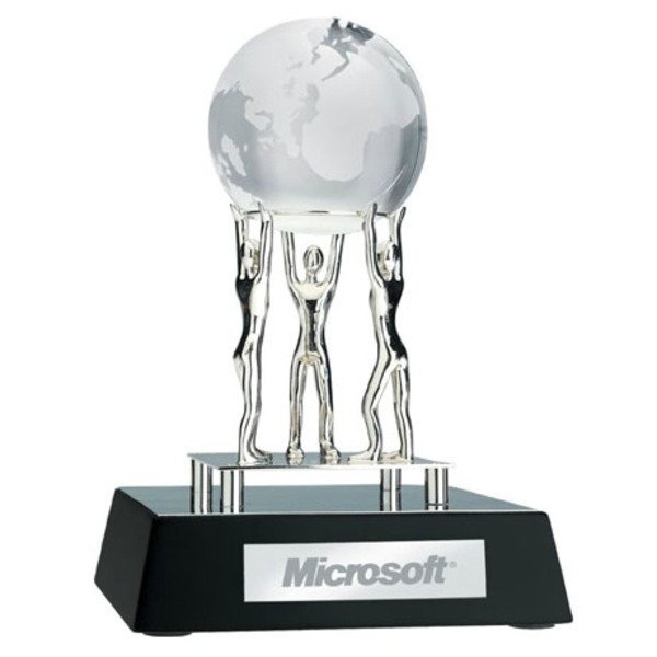 Group "Together We Can" Figurine & Globe Sculpture