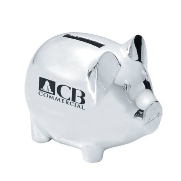 Silver Plated Piggy Bank