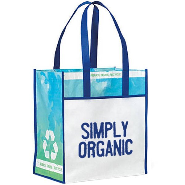 Windsor Laminated Non-Woven Shopper, Royal Blue Pattern