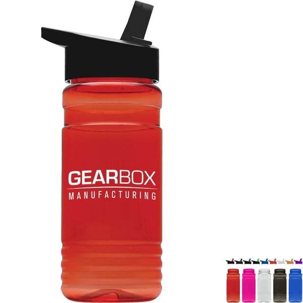 Groove Tritan™ Transparent Sports Bottle, 20oz. - Flip Straw Lid