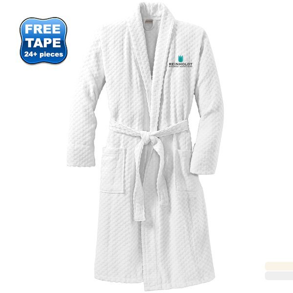 Port Authority® Checkered Terry Shawl Collar Robe