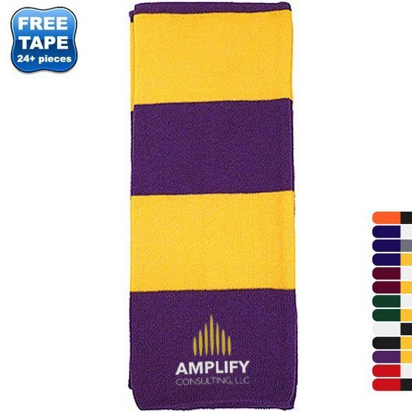 Striped Acrylic Knit Scarf