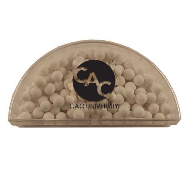 Clear Half Moon Container w/ Signature Peppermints