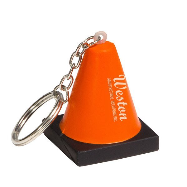 Construction Cone Stress Reliever Key Chain