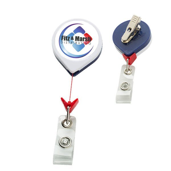 Jumbo Patriot Round Retractable Badgeholder, Alligator Clip