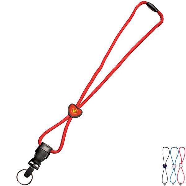 Braided Lanyard with Heart Slider