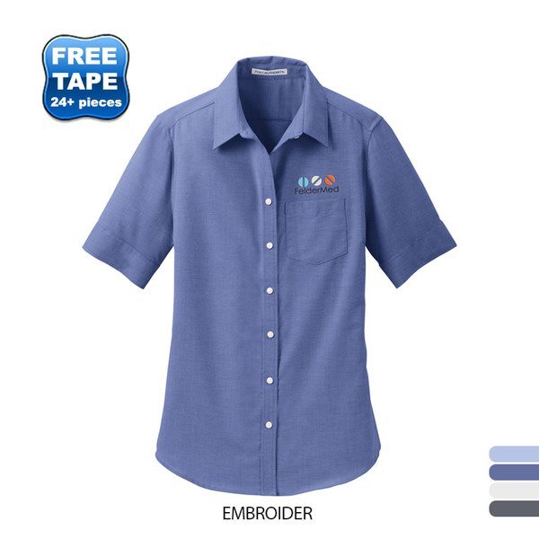 Port Authority® SuperPro™ Oxford Ladies' Short Sleeve Shirt