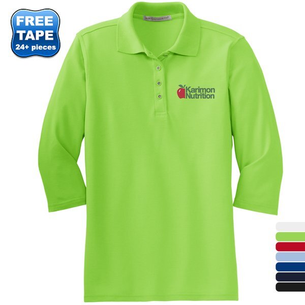 Port Authority® Silk Touch™ Pique Ladies' 3/4 Sleeve Polo