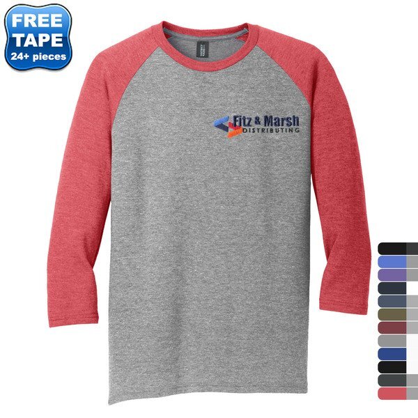 District Made® Perfect Tri™ Men's 3/4-Sleeve Raglan
