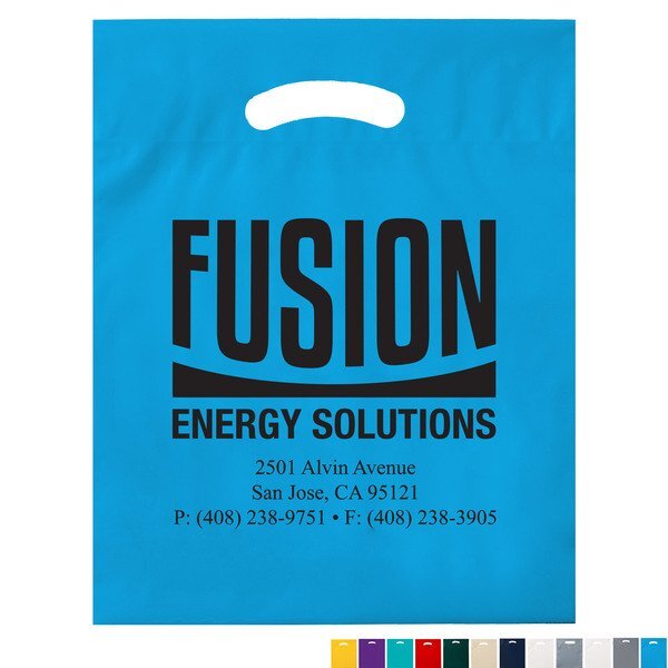 Fold-Over Reinforced Die Cut Plastic Bag, 15" x 19"
